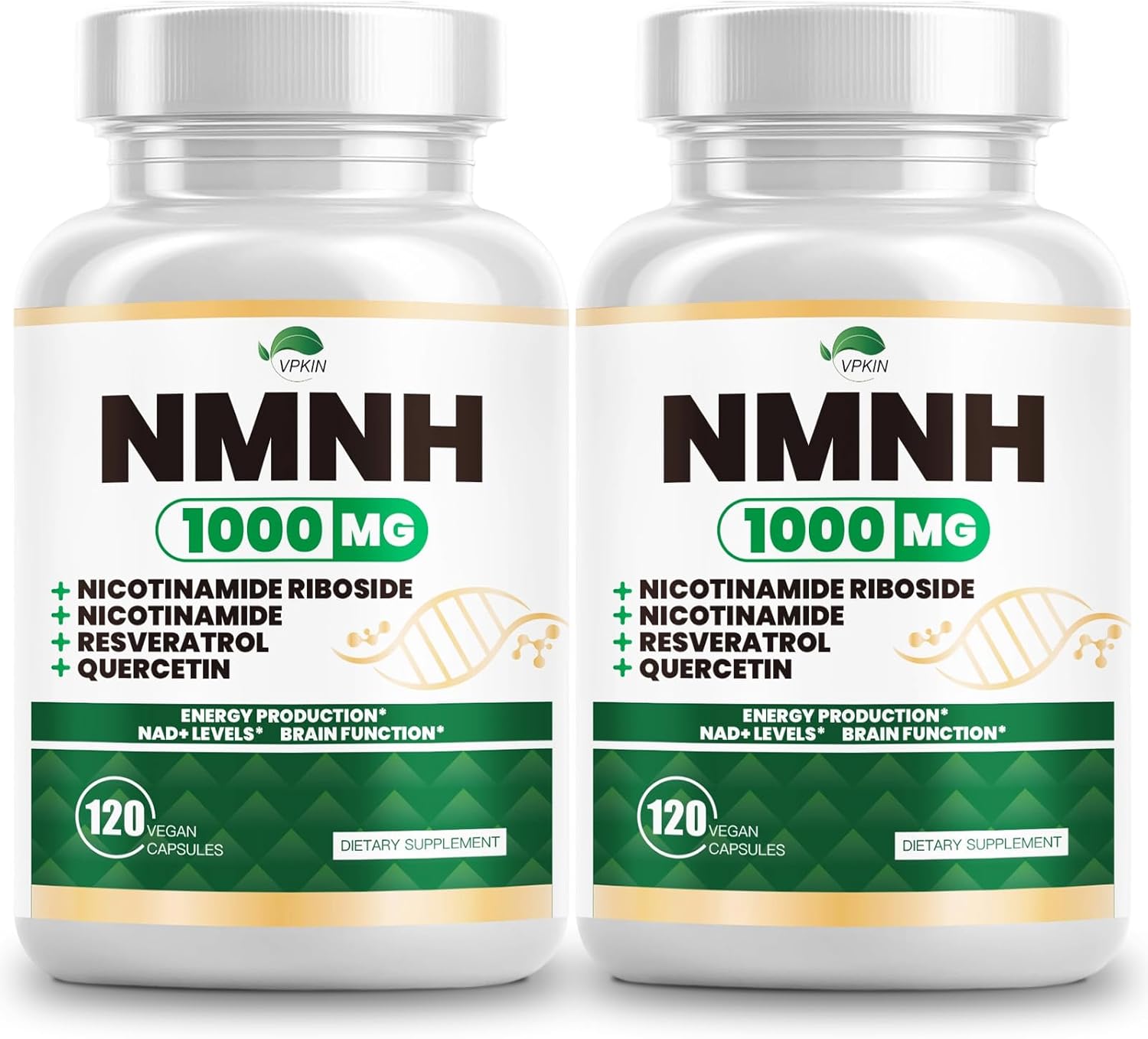 NMNH(Dihydronicotinamide Mononucleotide),NMNH Supplement 1000mg Pure Nicotinamide Mononucleotide,NAD High Purity Supplement Alternative,for Energy,Focus,Non-GMO, Gluten Free,120 Capsules(Pack of 2)