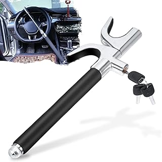 MOTYCSE Steering Wheel Lock,Wheel Lock Anti Theft,Steering Wheel Lock Anti Theft,Wheel Lock,Car Steering Wheel Lock,Adjustable Device Anti-Theft Lock with 3keys for Auto/Cars/Truck/Vans/SUV(Black)