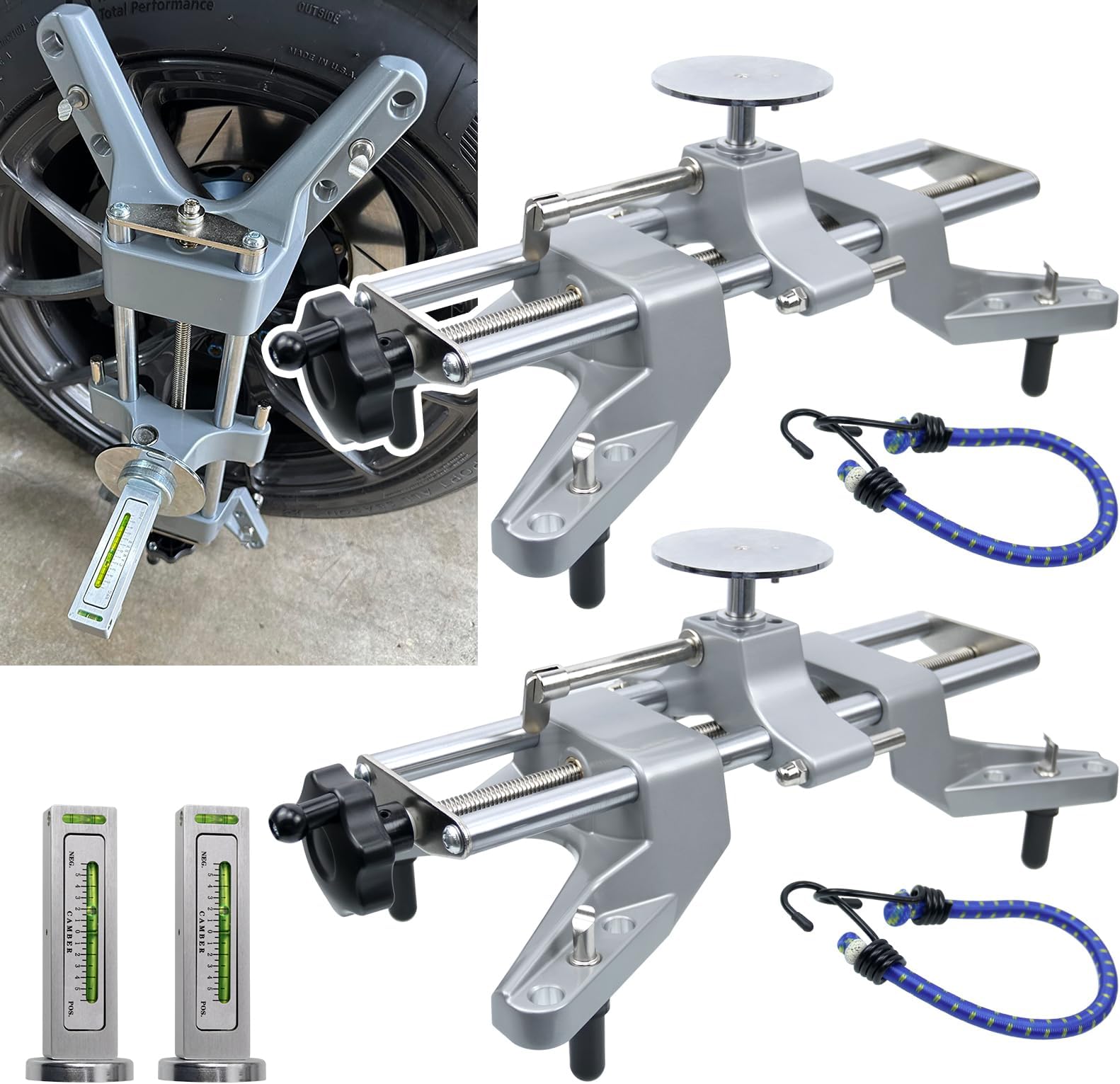 RULLINE 2 Sets Wheel Clamp & Adapter Wheel