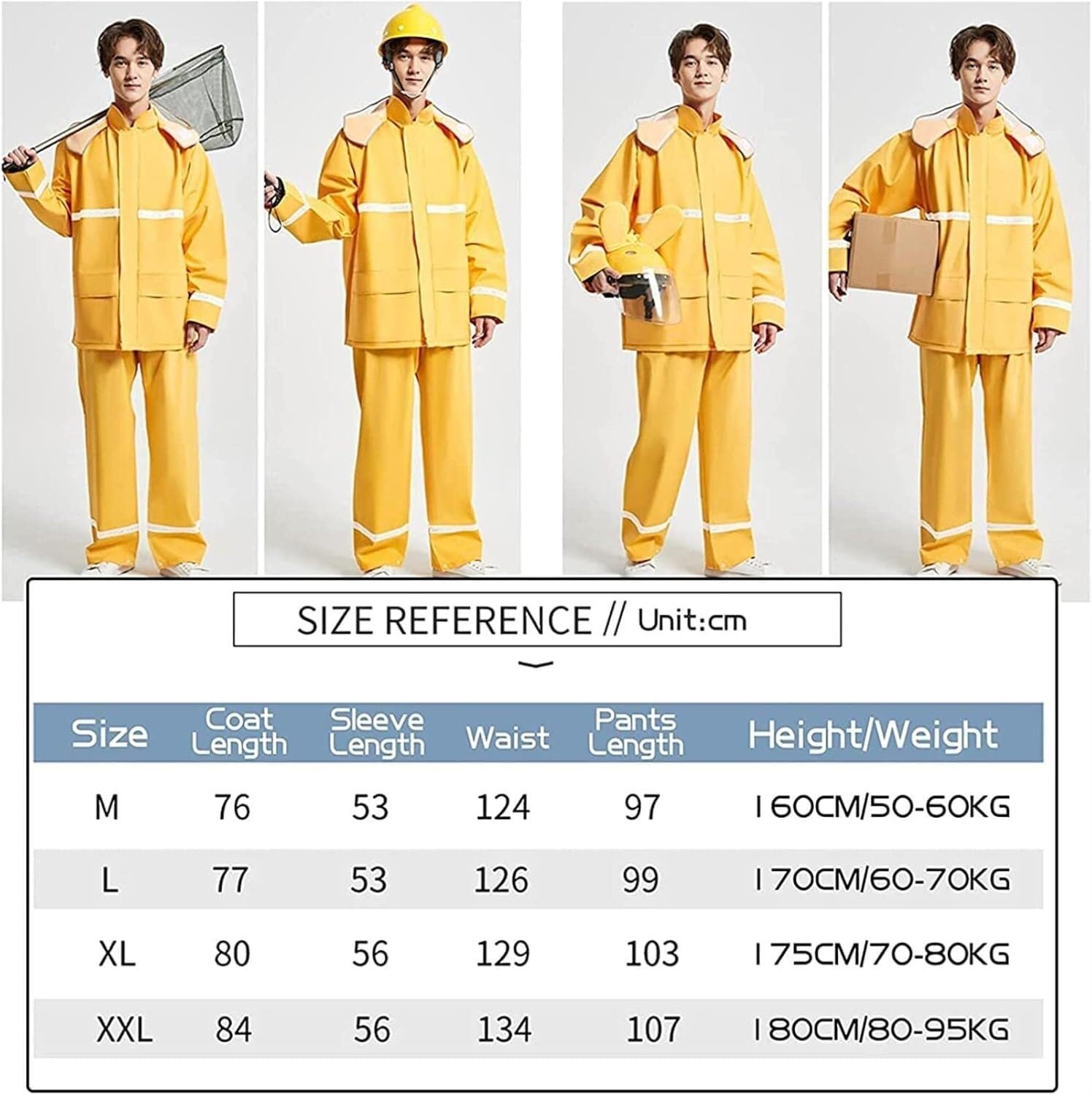 Impermeable de trabajo Chubasquero for hombre Chubasquero for mujer Chubasquero reflectante de seguridad transpirable y pantalones de lluvia for hombre y mujer Trabajo al aire libre Pesca Montar(XL)