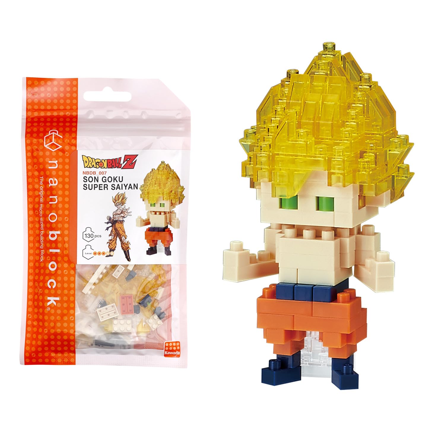 Nanoblock Dragon Ball Z - Son Goku: Mini Statuina Da Costruire In Mattoncini. Kit Di Costruzione Ufficiale Per Adulti E Ragazzi (12+ Anni).