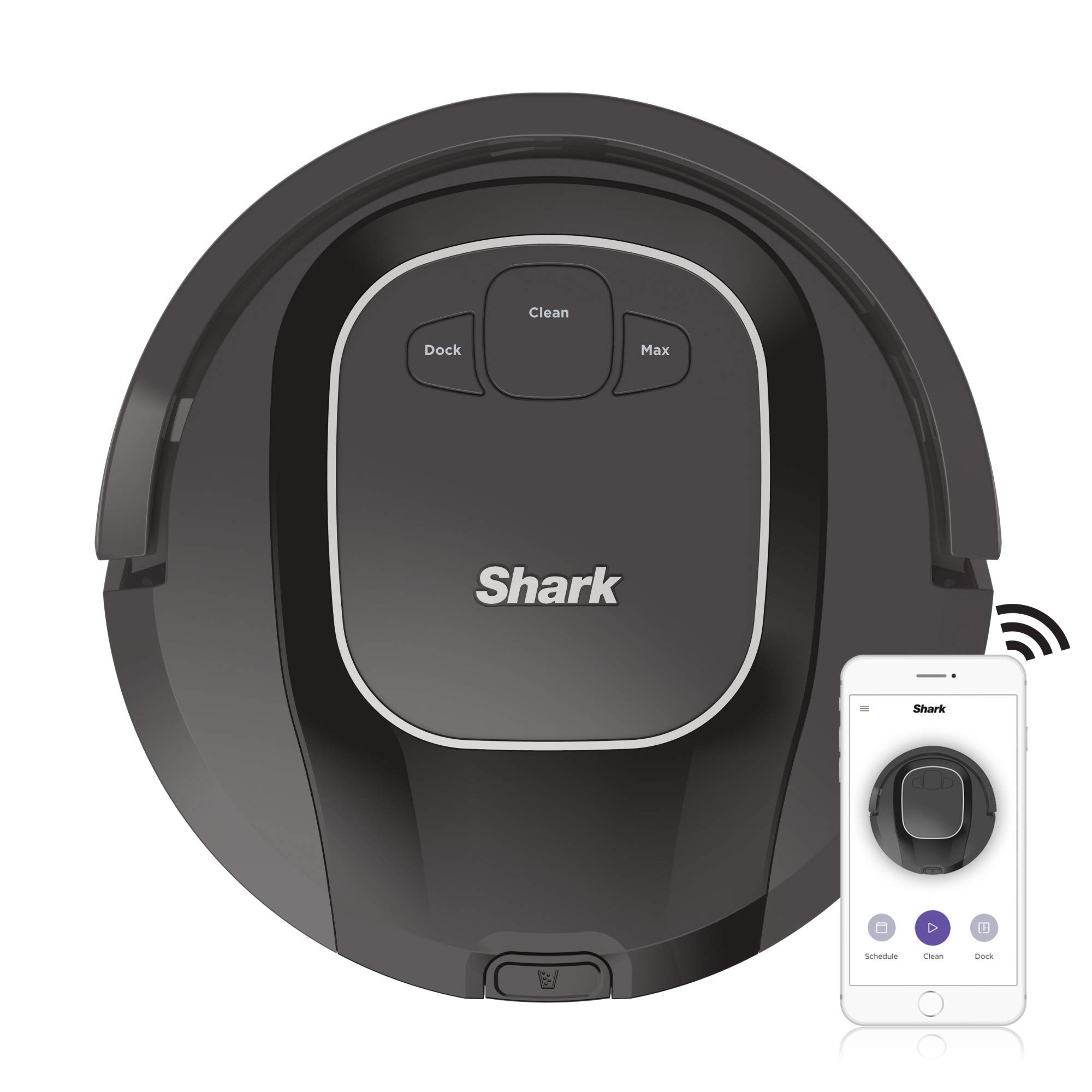 Shark ION R87, Wi-Fi Connected with Powerful Suction, Multi-Surface Brushroll and Voice Control with Alexa Robot Vacuum (RV870), 0.6 qt, Black 