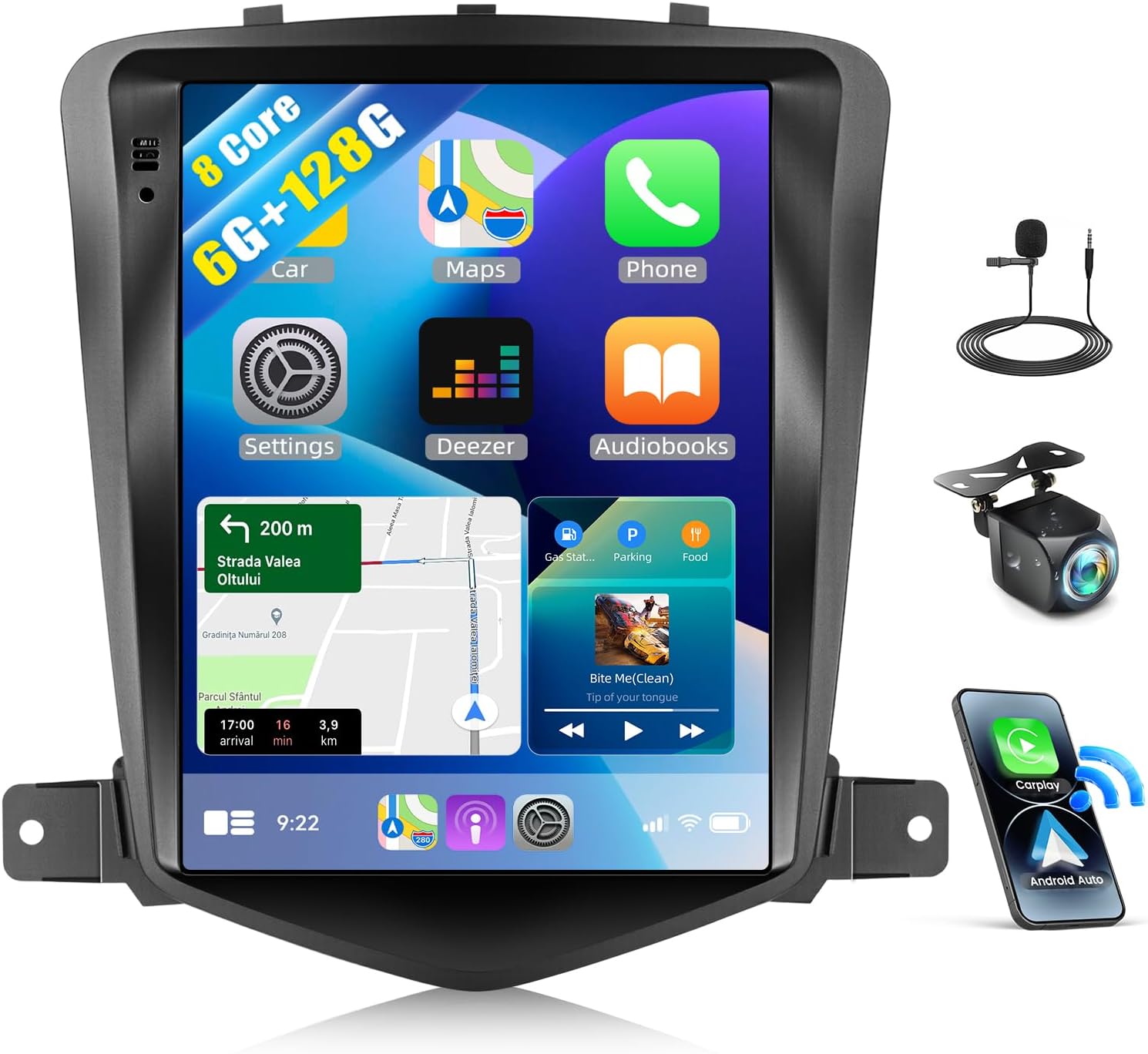 [6+128G] 8-Core Android 15 Car Stereo for Chevrolet Cruze J300 2009-2014 with Wireless Carplay&Android Auto,9.7 Inch Car Radio with Mirror Link Bluetooth FM/RDS WiFi GPS SWC Dual USB