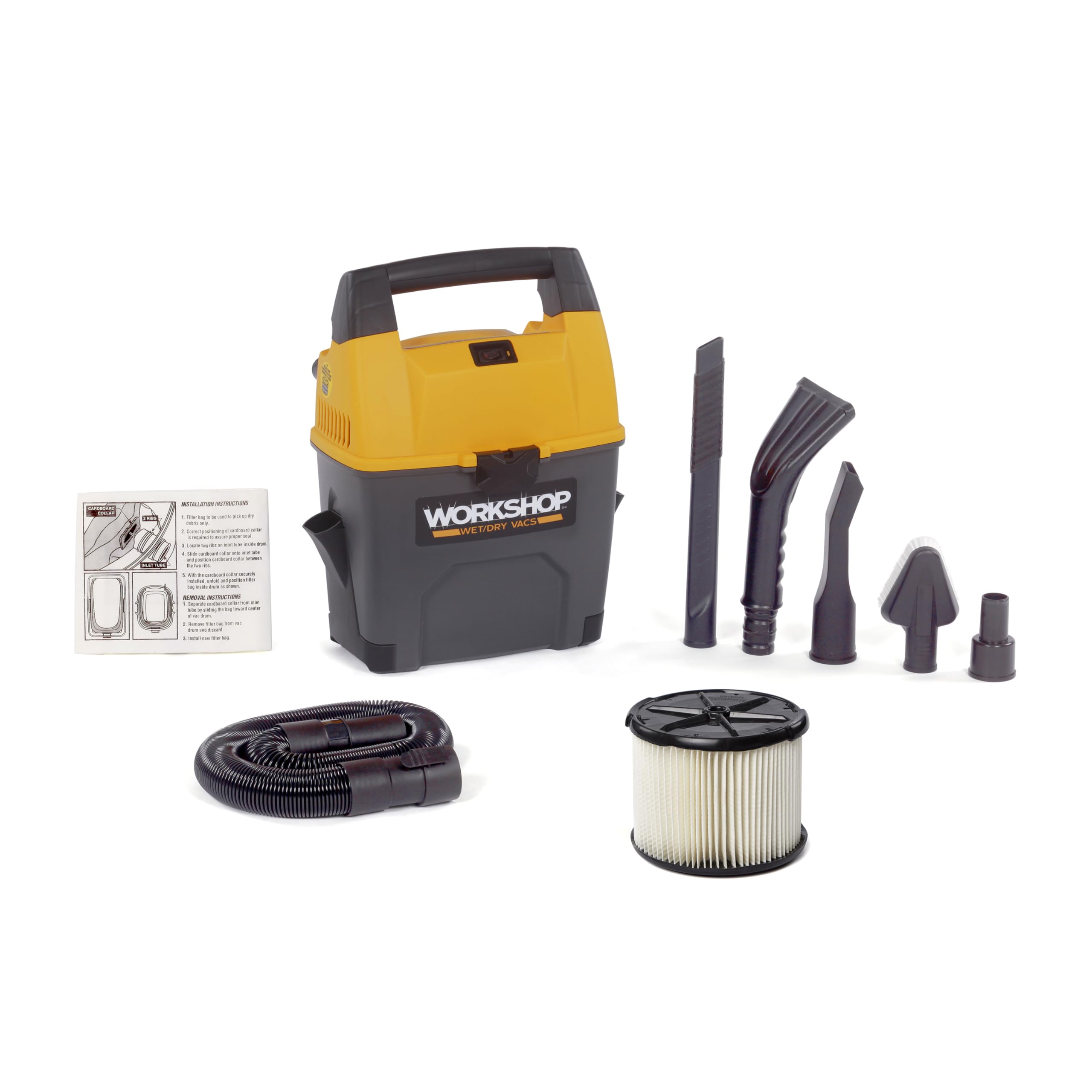 Taller húmedo/seco Vacs ws0300va tienda portátil en seco mojado aspiradora para Auto, garaje y en casa, 3-Gallon, 3,5 pico HP