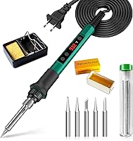 Crtsweker 70W Soldering Iron Kit with LED Display, 356-932°F Adjustable Temp, 5 Tips, Stand, Wire - Electronics Repair