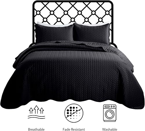 Miniatura 3 de MOONLIGHT20015 Colcha tamaño Queen (90 x 96 pulgadas) con 2 fundas de almohada (20 x 26 + 2 pulgadas) para verano, juego de ropa de cama ligero