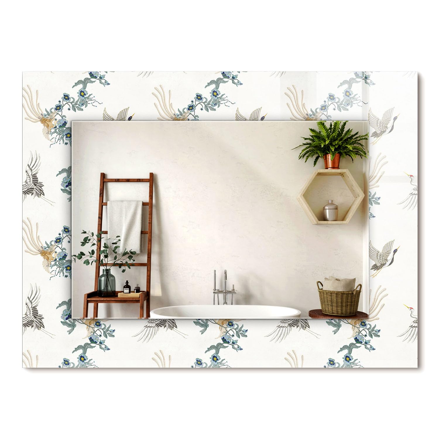 Miroir rectangulaire décoratif 80x60cm pour salon contemporain