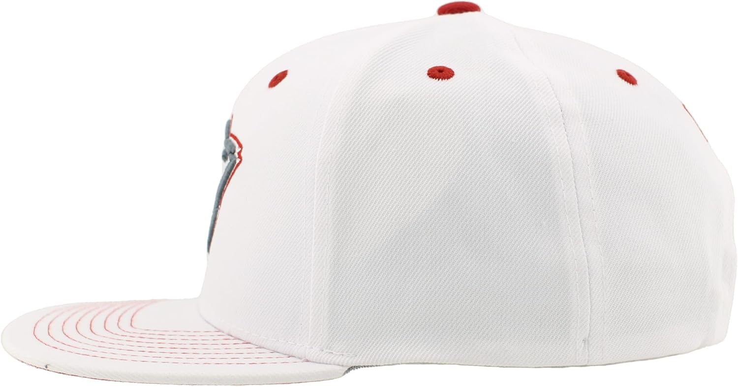 ZHATS NHL Unisex-Adult NHL Officially Licensed Adjustable Snapback Hat Flat Bill Z11 Pop White