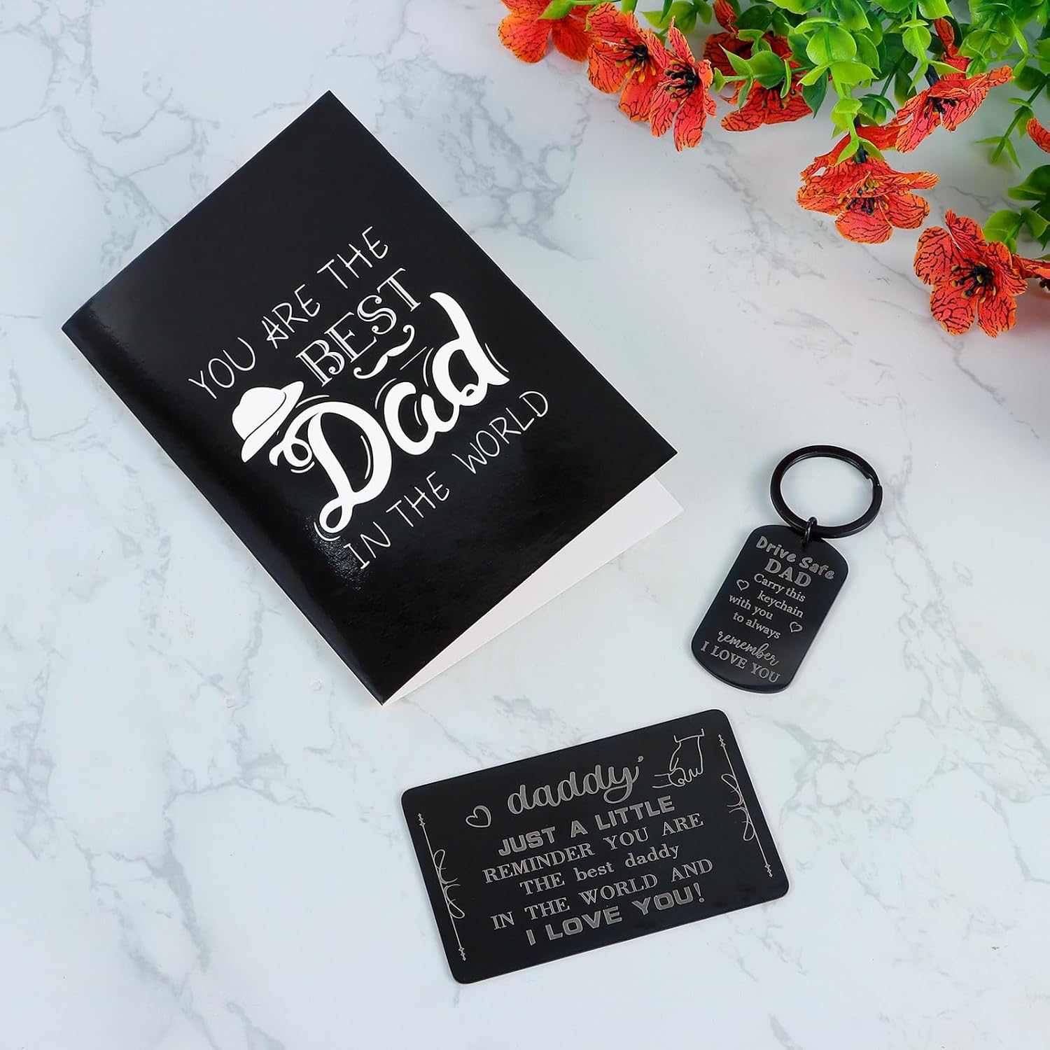 Christmas Gifts for Dad Birthday Gift for Dad Father's Day Gift from Daughter Include Tumbler Mug Wallet Card Candle Tape Measure Keychain Socks Card - Image 5