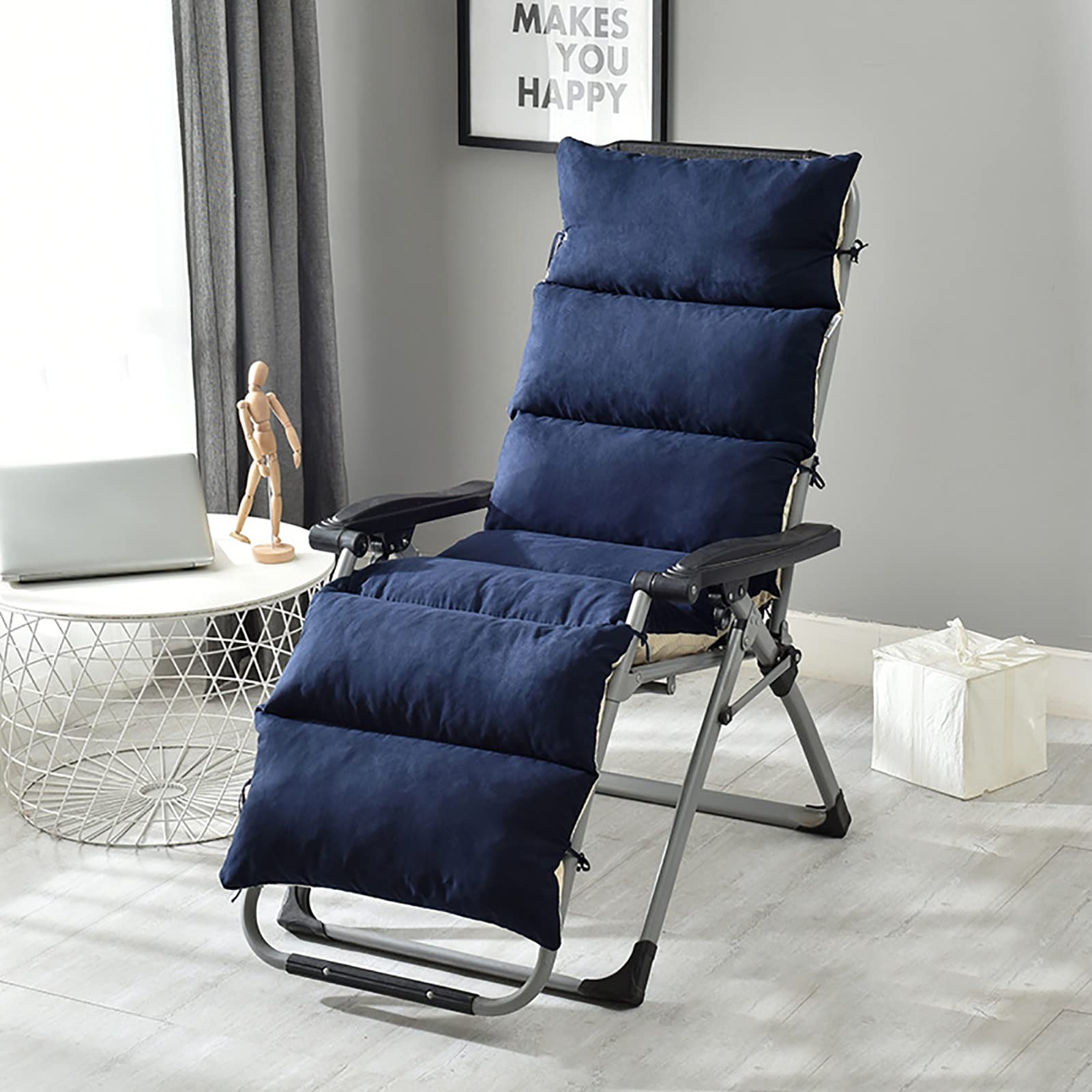 Matelas Bain de Soleil Transat, Coussin Chaise Longue Matelas Chaise Longue Relax AntidéRapant Coussin Transat Jardin ExtéRieur Doux Matelas Bain de Soleil (Color : Style1, Size : 175x50x12cm)