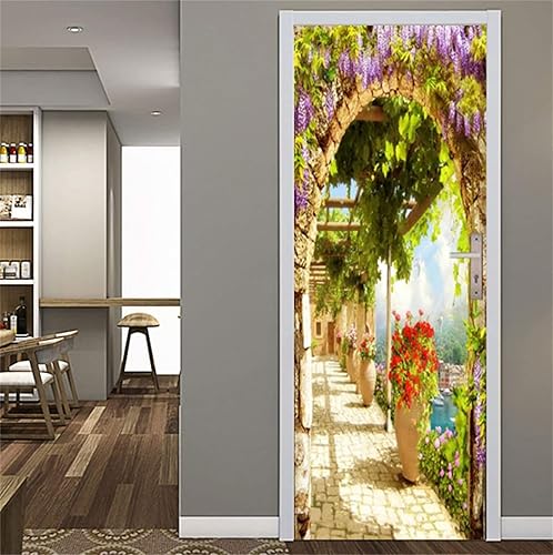 Miniatura 7 de artfanke Adhesivo para puerta italiano 3D para despegar y pegar en la pared papel tapiz autoadhesivo de PVC para decoración de sala de estar y