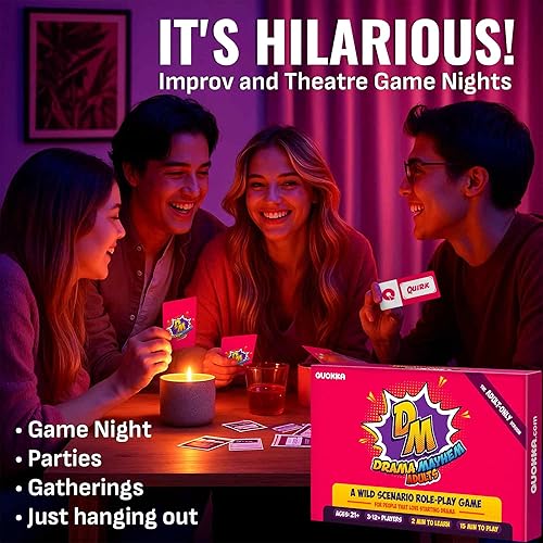 Vista 2 de QUOKKA Juego de charadas y adivinanzas para adultos – 120 escenarios divertidos y tarjetas de peculiaridad Perfecto para noches de juego para 3.