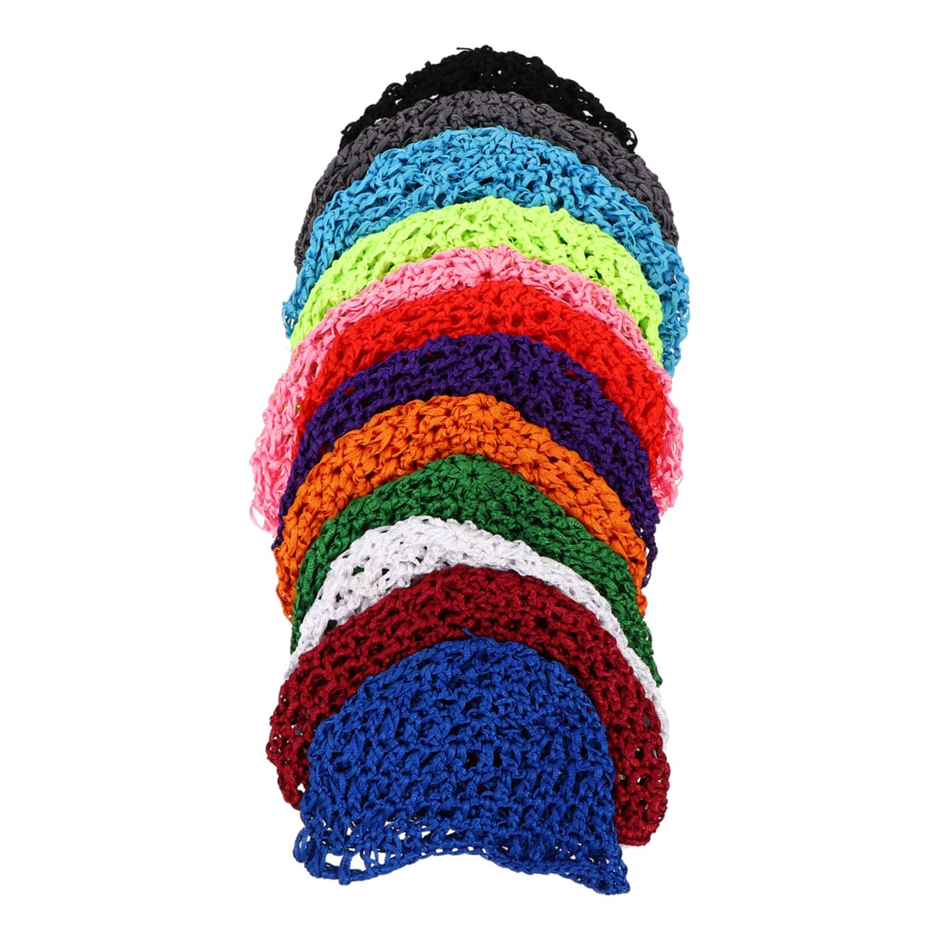 12 Pezzi Cuffie Rete Chioma Donna in Materiale Sintetico, Morbide e Pieghevoli per Dormire a Casa in Viaggio, Cappelli da Notte Femminili Colore Casuale