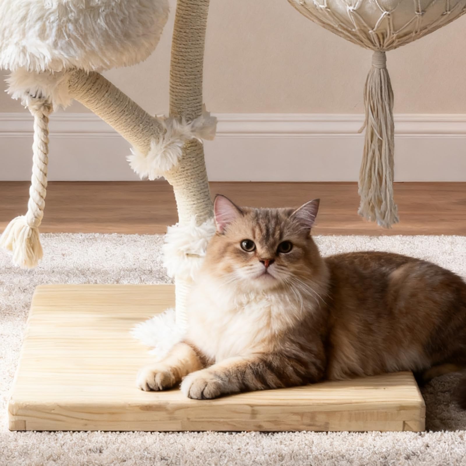 70" Modern Multi-Level Cat Tree Tower for Indoor Cats, Cat Trees with Sisal Scratching Post, Luxury Cats Tower Furniture for Multiple Cats with Swing Hammock, Condo for Multiple Cats - image 5