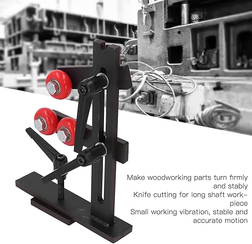 Miniatura 2 de Soporte estable para torno de madera, estable en forma de L, marco central de carpintería, soporte de herramientas de hierro fundido con 3 ruedas de