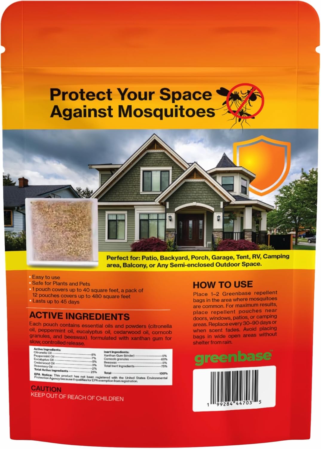Travel Mosquito Repellent Pouches 12 Pack – Natural Indoor & Outdoor Mosquito Repellent for Home, Patio, Yard & Camping | Long-Lasting Mosquito Repellent Bags – Safe for Kids & Pets