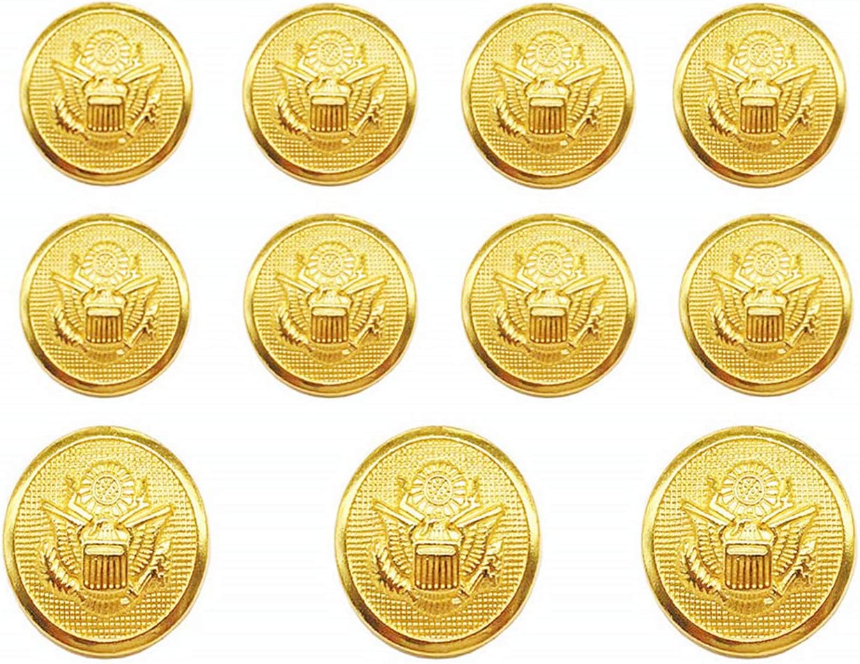 YCEE 11 Pieces Gold Metal Blazer Button Set - Eagle Badge - for Blazer, Suits, Sport Coat, Uniform, Jacket (Gold)