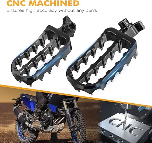 Miniatura 8 de NICECNC Reposapiés ancho negro compatible con Yamaha Tenere700/XTZ 700 2019-2024, Tenere 700 Rally Edition 2020-2024, estribera alargada ampliada