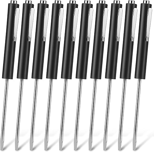 Miniatura 13 de Honoson 10 Piezas de Destornillador de Bolsillo Mini con Puntas y Clips de Bolsillo Magnéticos, Ranurados, Pequeños con Hoja de Cuchilla Única