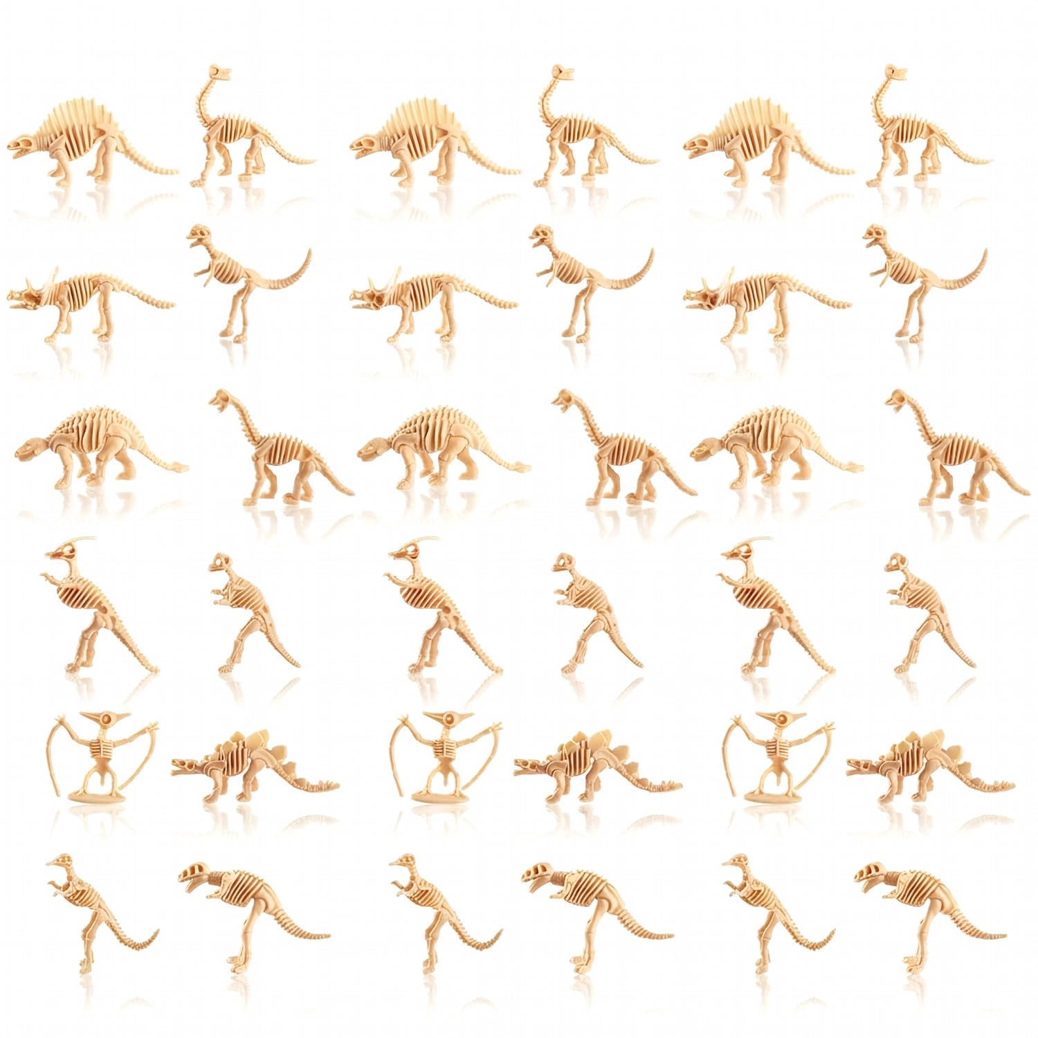 Tabanzhe 36PCS Dinosaur Bones, Mini Dinosaur Fossils Skeleton Figures,Dino Bones Dinosaurs Party Decorations Bag Fillers for Science Activities Birthday