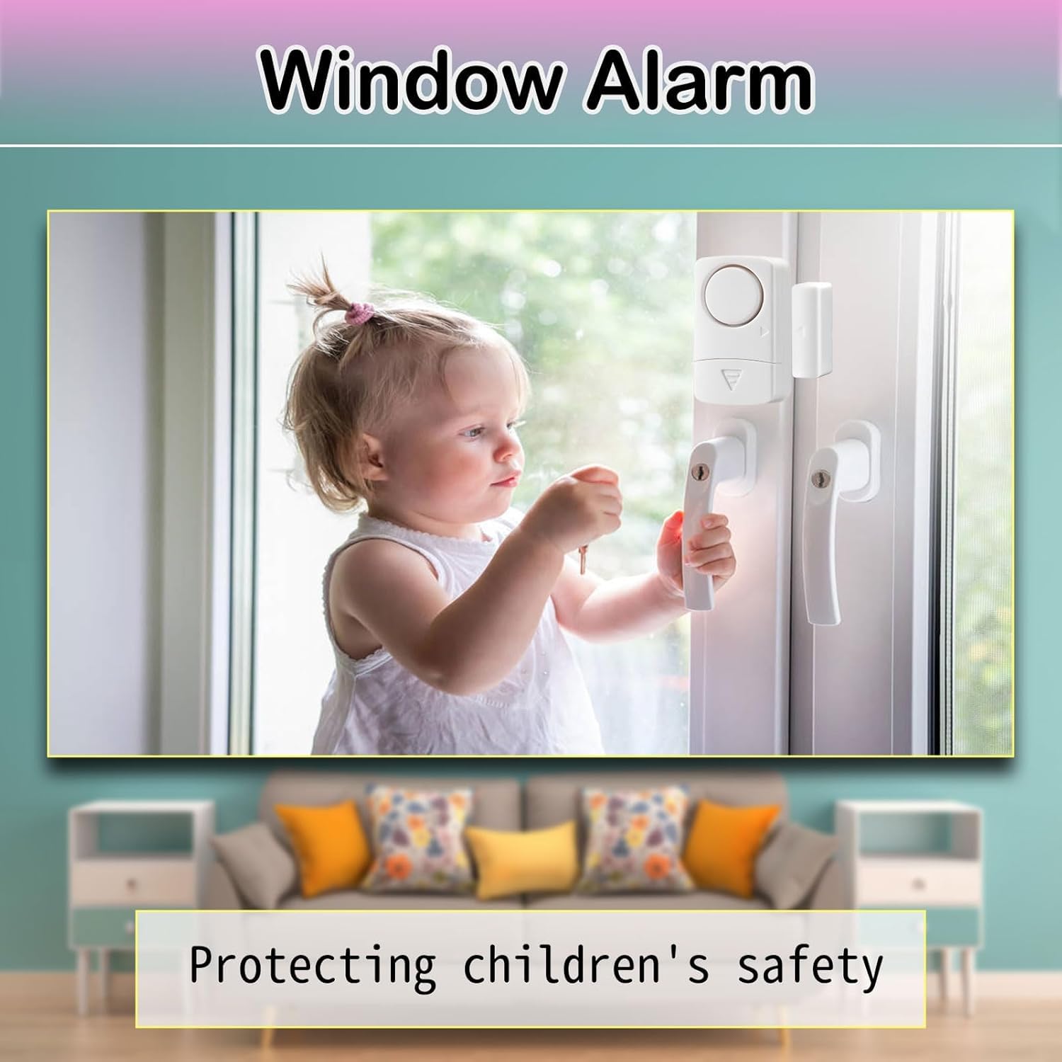 Lot de 10 détecteurs d'alarme de porte et fenêtre, alarme forte de porte ouverte de 120 dB, alerte de sécurité pour enfants pour la maison, l'appartement, le bureau, l'armoire et la piscine