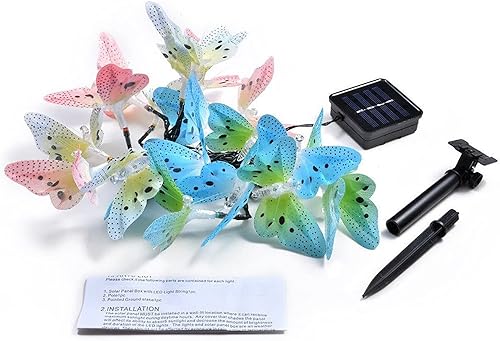 Miniatura 2 de Luces solares para exteriores, luces de jardín, 12 luces LED decorativas de mariposa para valla, patio, caminos, luces solares para exteriores,