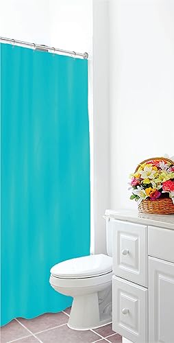 Cortina de ducha de calibre 3, cortina de ducha de vinilo de 70 x 72 pulgadas con ojales metálicos inoxidables y 3 pesos magnéticos, sin olor y