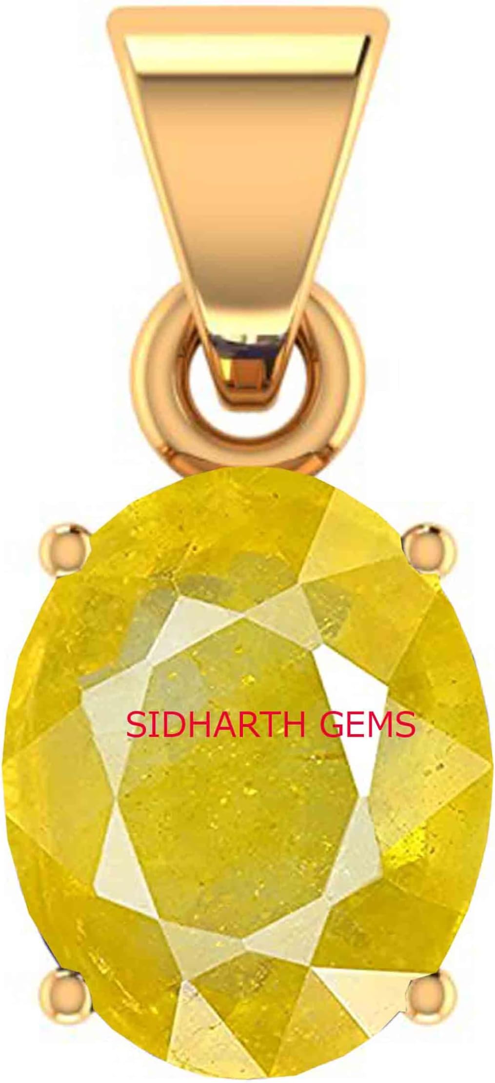10.42 Carat / 11.25 Ratti Certified Natural Yellow Sapphire Pendant/Locket (Pukhraj Stone Panchadhatu Pendant) AAA Quality Gemstone