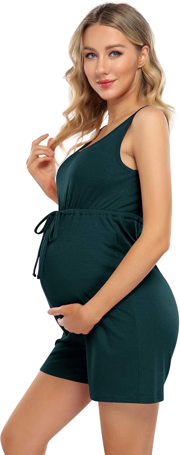 Coolmee Maternity Dress Women's Scoop Neck Sleeveless Tank Top Summer Short Jumpsuit : Clothing, Shoes & Jewelry