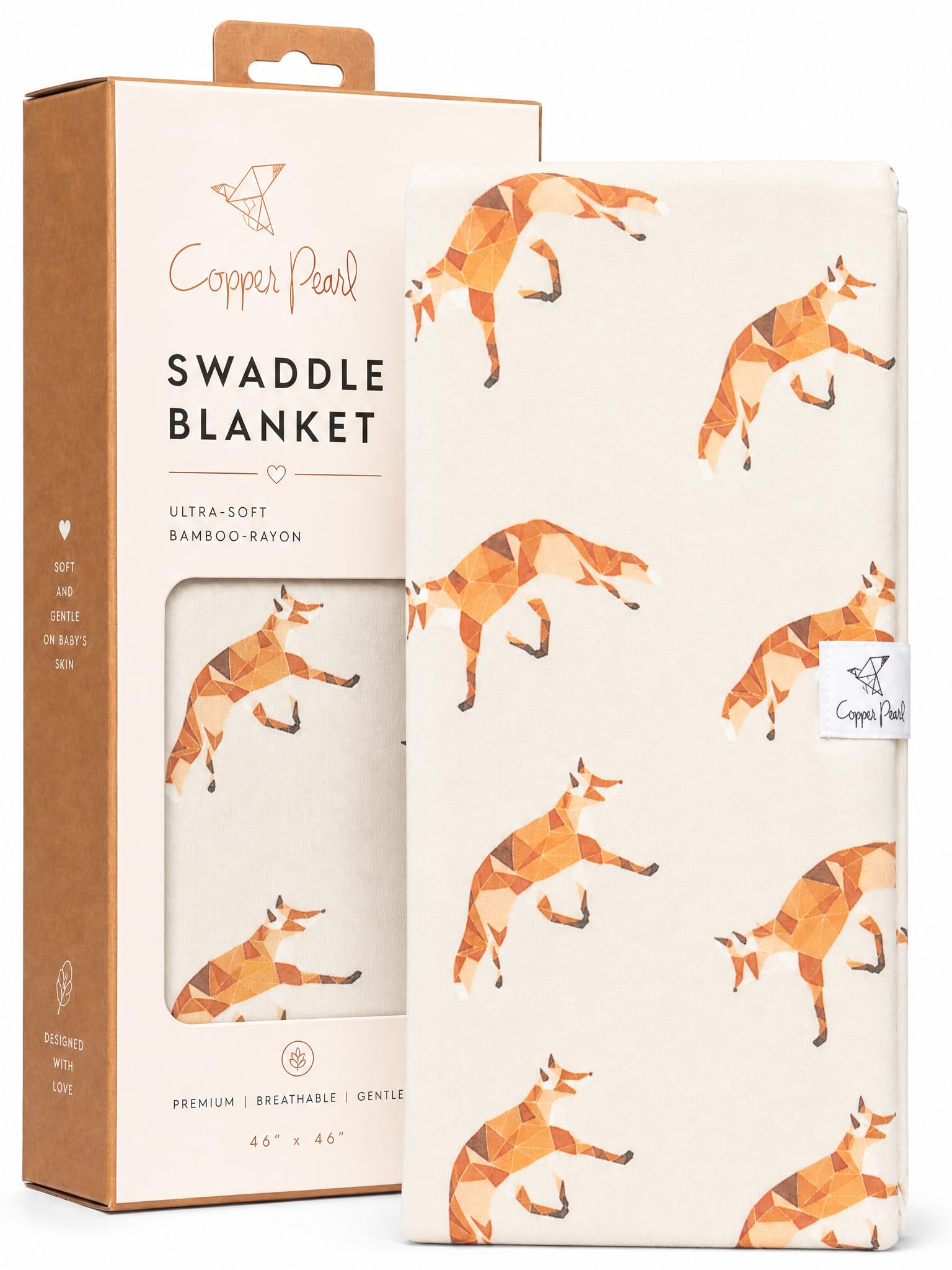 Copper Pearl Swaddle Blankets for Newborns | Soft Stretchy Receiving Blankets for Boys and Girls | Large 46 x 46 Inch Baby Blankets | Lightweight and Breathable Swaddles | Swift