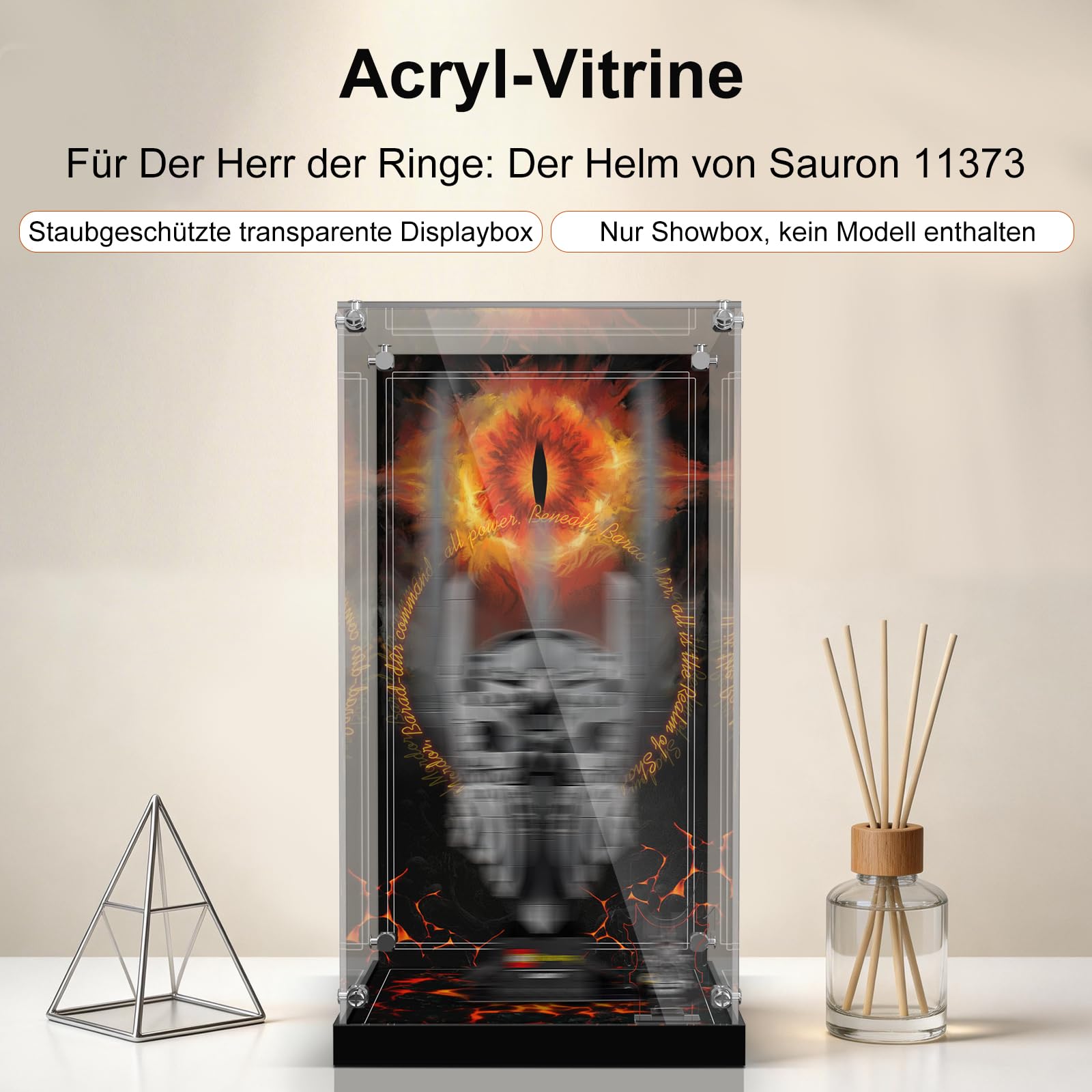 Coque d'écran en acrylique Lego Sauron 11373, transparente anti-poussière, LED, fond HD