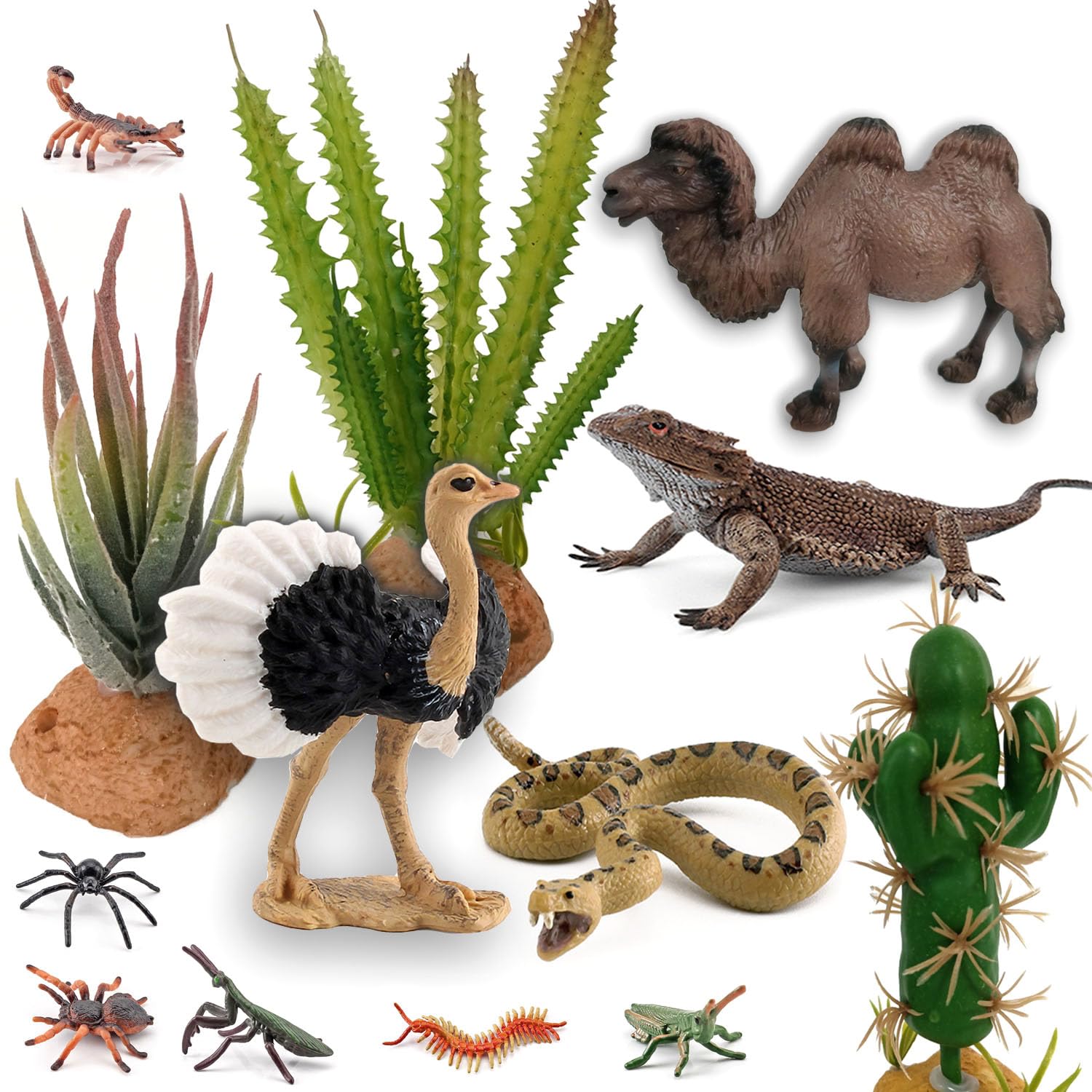 Amazon.co.jp: QuarenDen 砂漠の動物フィギュアセット リアルな砂漠の
