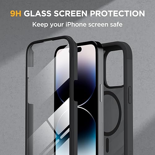 Miniatura 117 de Miracase Glass Series - Funda para iPhone 11 de 6.1 pulgadas, funda resistente de cuerpo completo mejorado con protector de pantalla de vidrio Negro