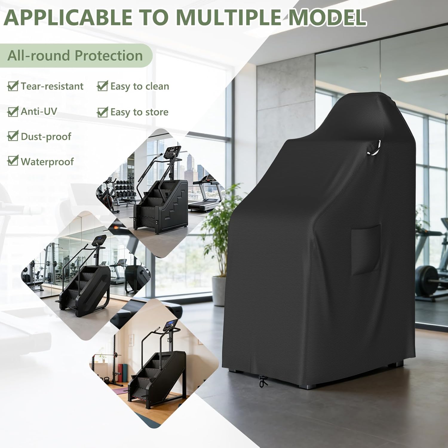 COSHNIBI Stair Stepper Machine Cover,Heavy Duty Waterproof Stair Climber Covers for Most Stair Stepper Machine,Exercise Machine Cover for Home Gym Exercise Indoor & Outdoor