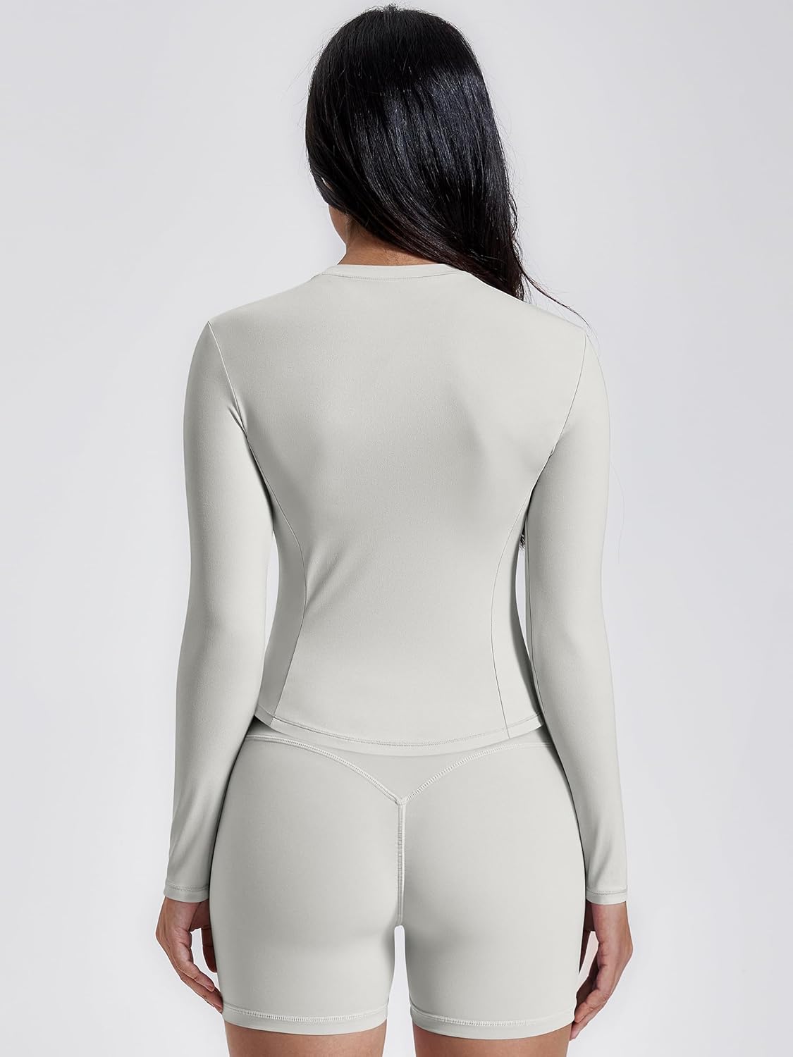 GYM RAINBOW Long Sleeve Workout Shirts for Women, Cropped Athletic Tops Slim Fit Crew Neck Yoga Top Running Gym T Shirts