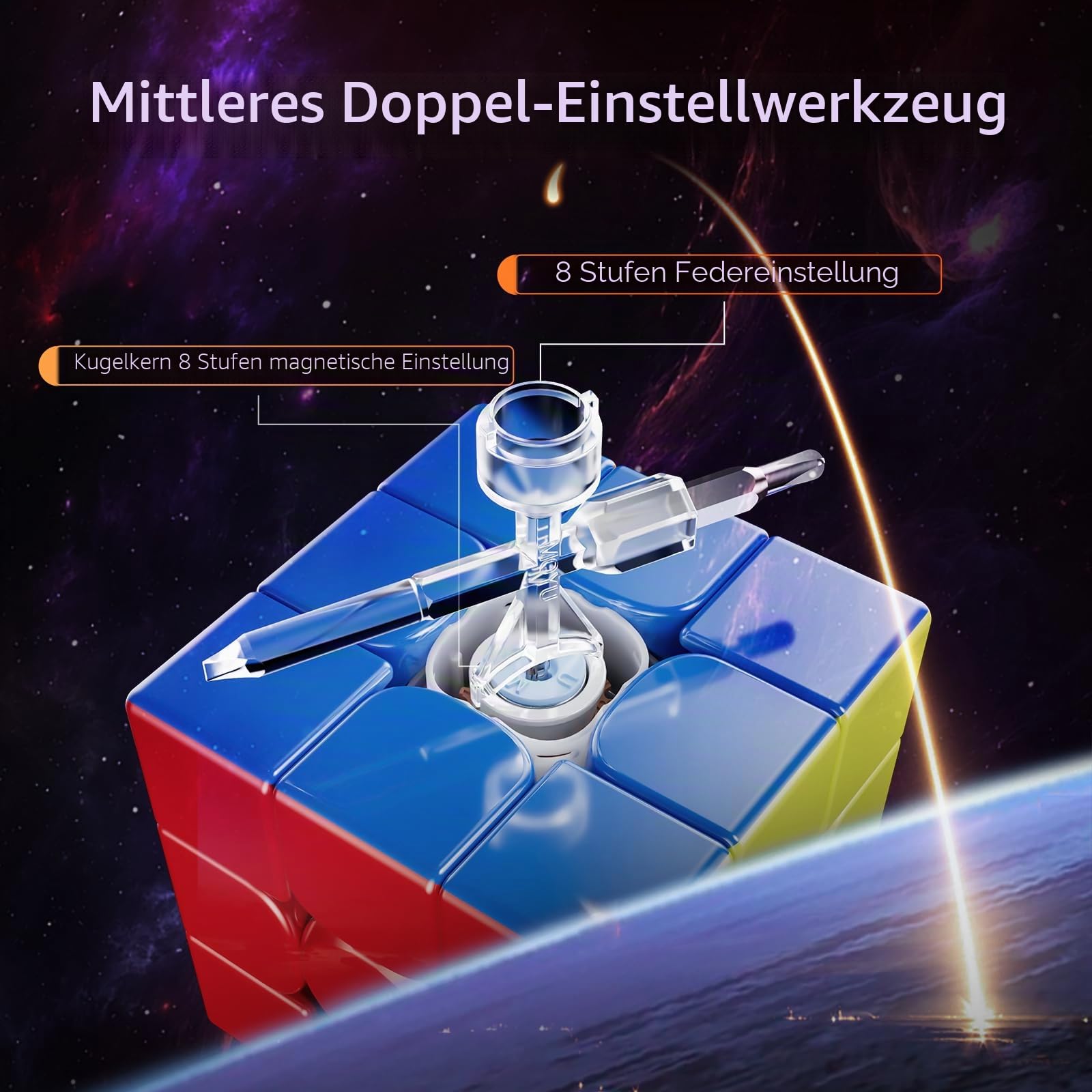 Moyu WRM V10 Maglev Speed Cube, 100 Magnete Magnetischer Zauberwürfel 3x3, Puzzle Geeignet für Wettkampftraining und Geburtstagsgeschenke (Ball-Kern Maglev UV-Version)