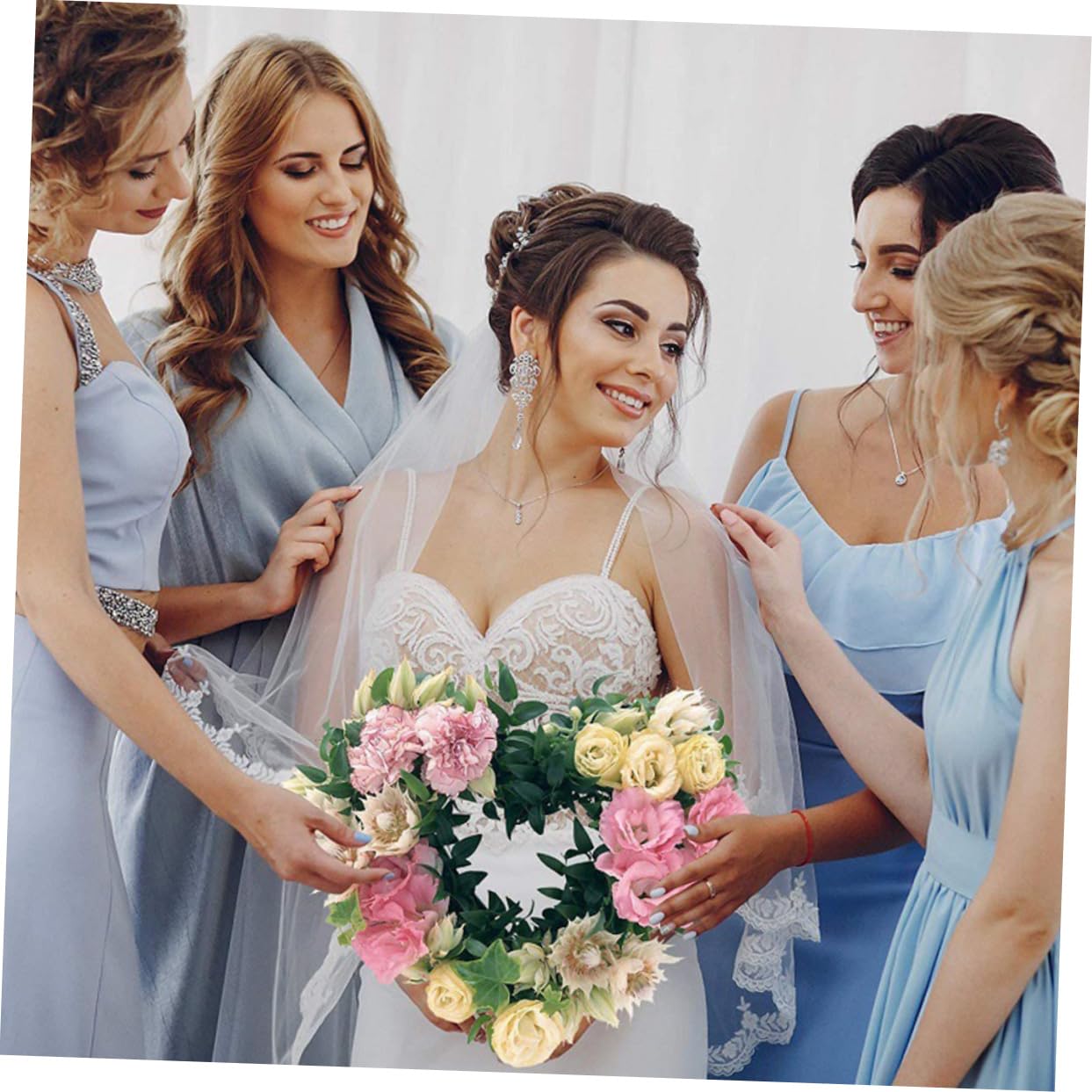 PRETYZOOM 12 STK Kranz Wandbehang Handwerk Girlandenherstellungsring Herz Drahtrahmen Herzring Gastgeschenke Für Hunde DIY Makramee Blumenrahmen Ringe Hochzeit Green Eisen