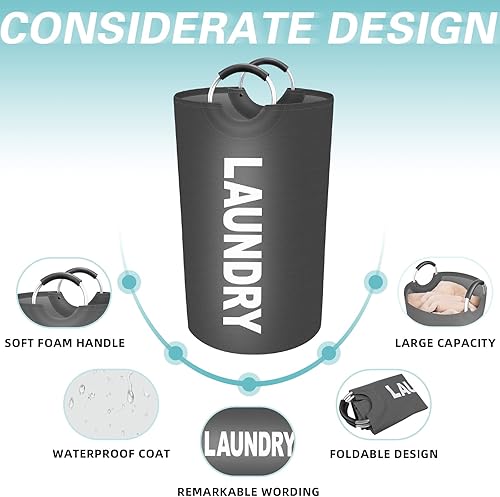 Miniatura 3 de StorageRight Cesta de Ropa Sucia Grande de 75L, Cesto de Ropa Sucia, Cesto de Ropa Sucia para Lavandería, Plegable, Cestas de Ropa Sucia
