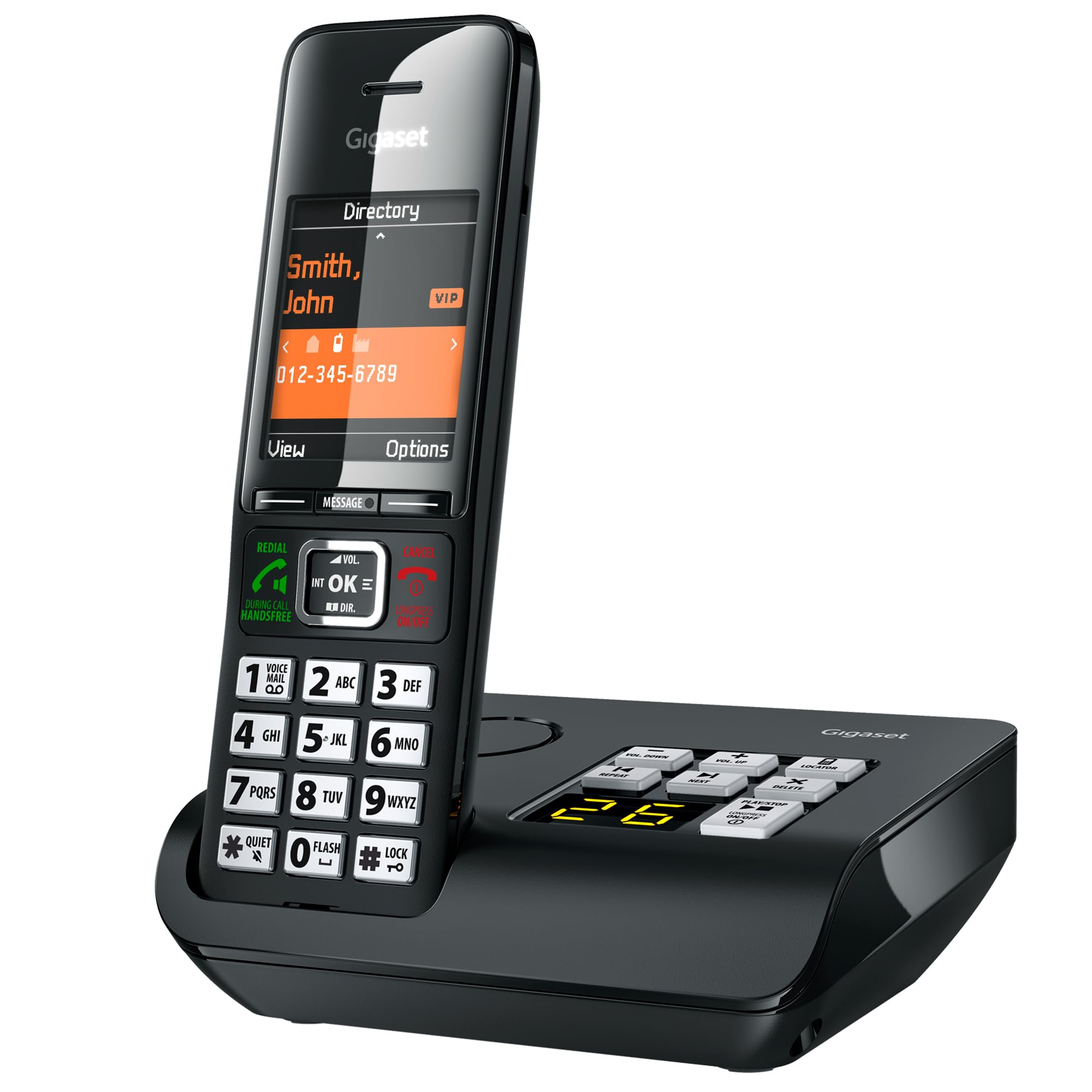 Gigaset Comfort 552A - Cordless DECT Phone - Answering Machine - Made in Germany - Elegant Design - Hands-Free Mode - Comfort Call Protection - Big Phone Book, Titanium-Black