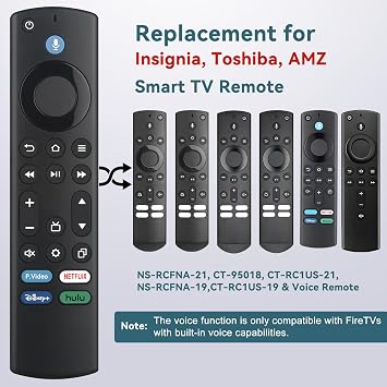 OROSAUR Replacement Voice Remote Control for Fire Stick, Compatible for Fire TV Remote, Fit for Insignia/Toshiba/Pioneer Smart TV, Cube/FireStick, Not for Roku