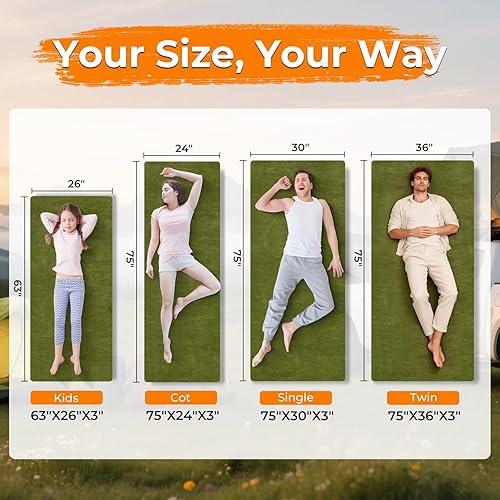 Miniatura 9 de BDEUS Memory Foam Camping Mattress Pad 3inch Waterproof Roll Up Bed Sleeping Mat for Adults Portable Roll Up Mattress for Travel Guest Floor Bed Cot