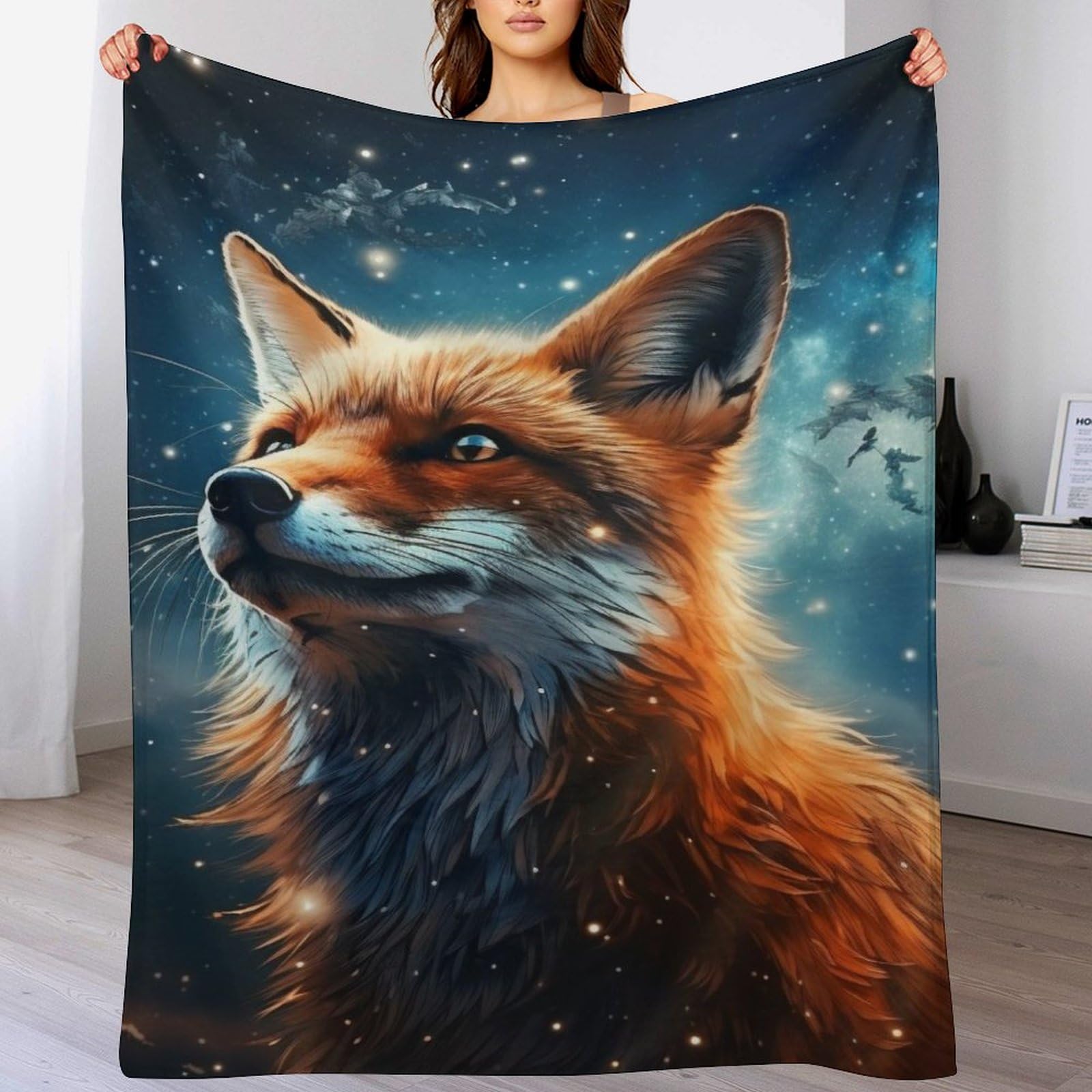 Couverture polaire renard en flannel douce pour lit et canape 140x180cm