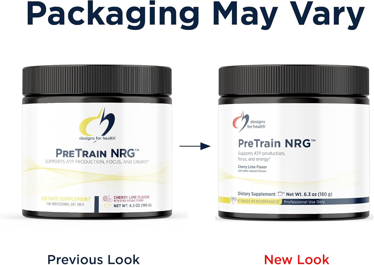 Designs for Health PreTrain NRG Drink Mix - Pre-Workout Powder with Creatine + Green Coffee - Supports Focus, Power + Mental Energy in Athletes - None-GMO, Cherry Lime Flavor (20 Servings / 180g)