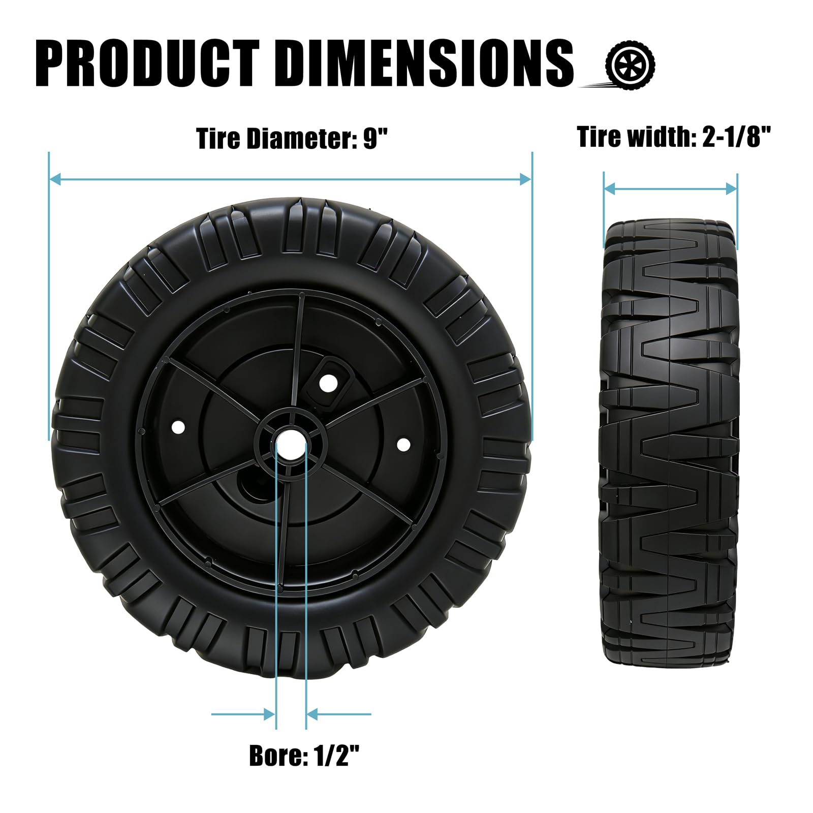 734-2010 - Conjunto de ruedas traseras para cortacésped MTD, ruedas traseras compatibles con cortacésped autopropulsado Cub Cad et SRC621 SR621, cortacésped de empuje Craftsman, reemplaza