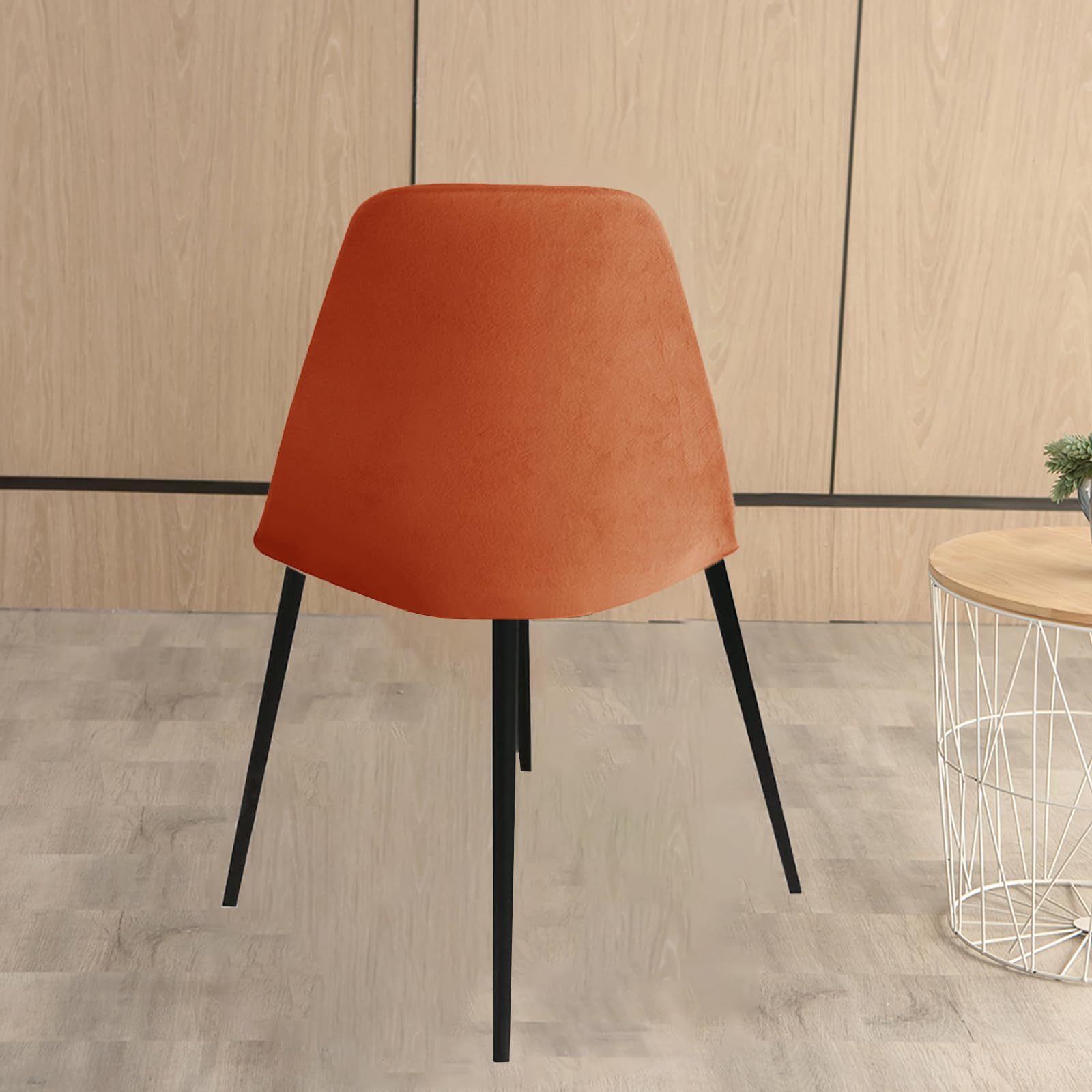 Copridivano elasticizzato per sedie da pranzo, protezioni elastiche per sedie da cucina, colore arancione scuro, confezione da 6, eleganti e facili da pulire, coprisedia da ufficio