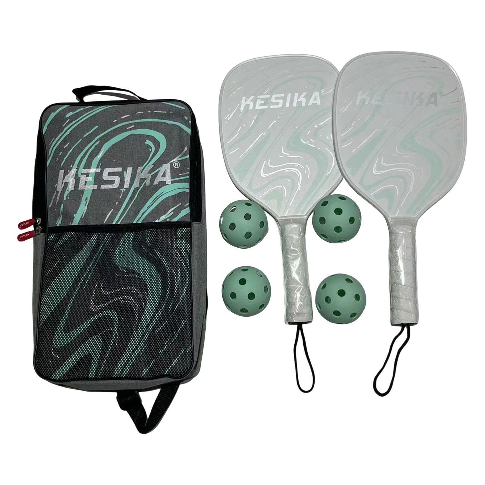 Set di 2 Racchette da Pickleball con Borsa,Verde,41.5x20.5 cm
