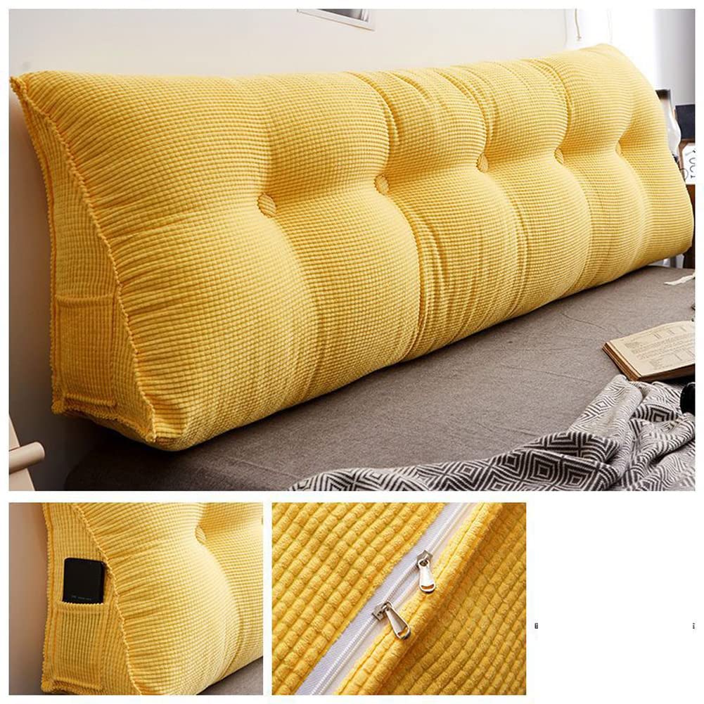 Triangle Headboard Pillow Removable Cover Sofa Cushion Comfortable Reading & Relaxation Support Lumbar Support Pillow for Couch & Bed