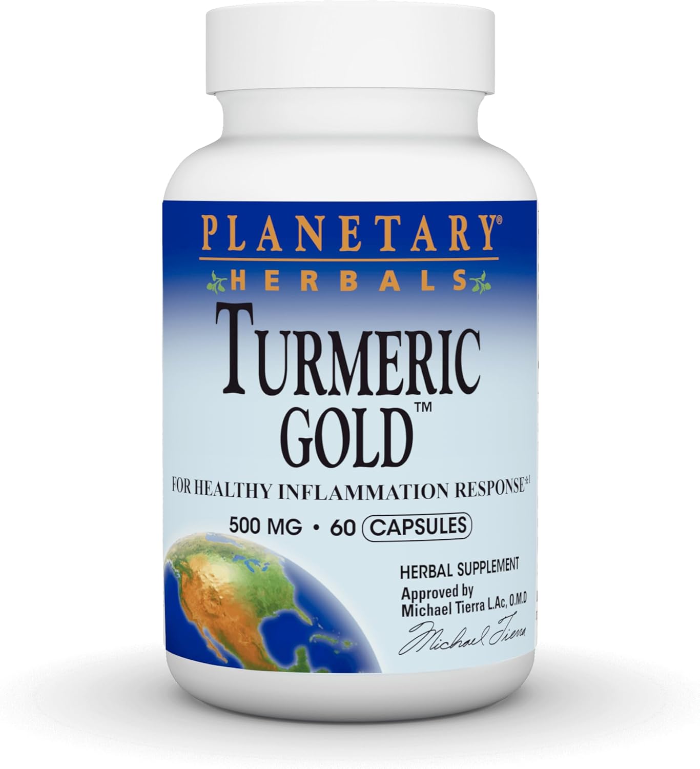 Planetary Herbals Turmeric Gold 500mg, for Healthy Inflammation Response, 60 Capsules