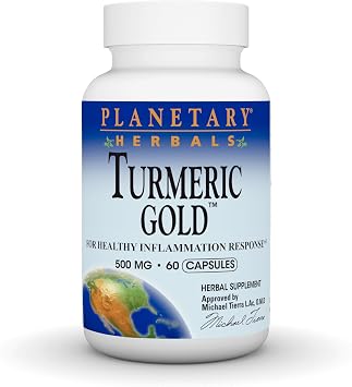 Planetary Herbals Turmeric Gold 500mg, for Healthy Inflammation Response, 60 Capsules | Antioxidant and Healthy Localized Immune Response Support