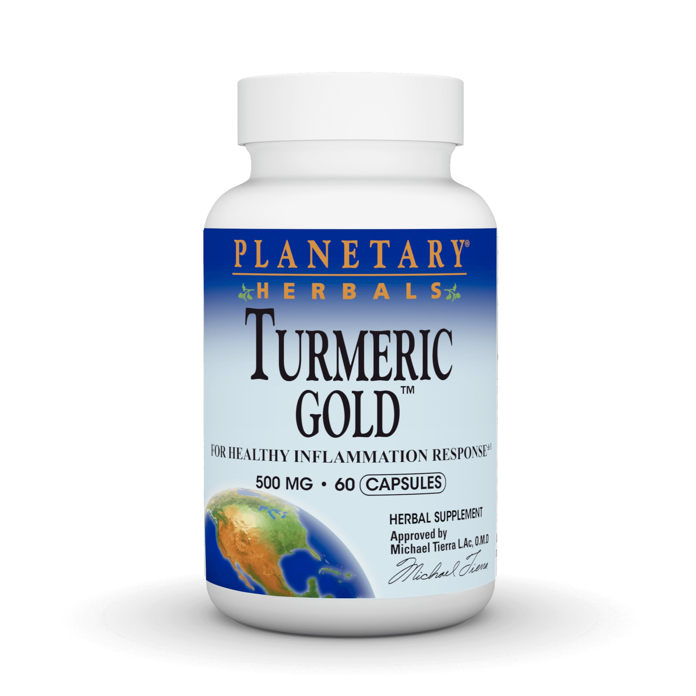 Planetary Herbals Turmeric Gold 500mg, for Healthy Inflammation Response, 60 Capsules